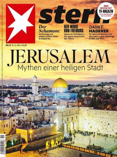 Israel, Palestine, Stern Magazine 15 December 2016 Cover Photo - Germany