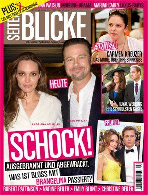 Angelina Jolie Brad Pitt Angelina Jolie And Brad Pitt Seitenblicke Magazine 28 April 2011 Cover Photo Austria