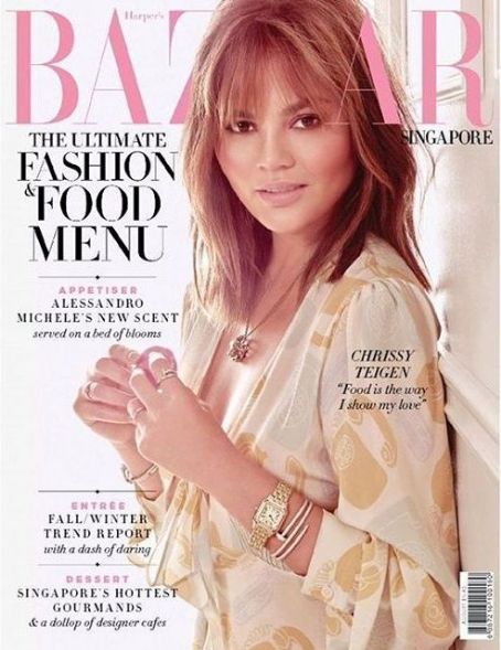 Chrissy Teigen, Harper's Bazaar Magazine August 2017 Cover Photo
