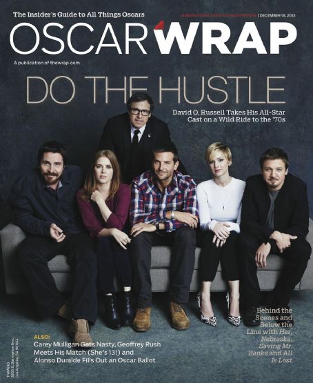 Jennifer Lawrence, Christian Bale, Amy Adams, Bradley Cooper, Jeremy Renner - Oscar Wrap Magazine Cover [United States] (18 December 2013)