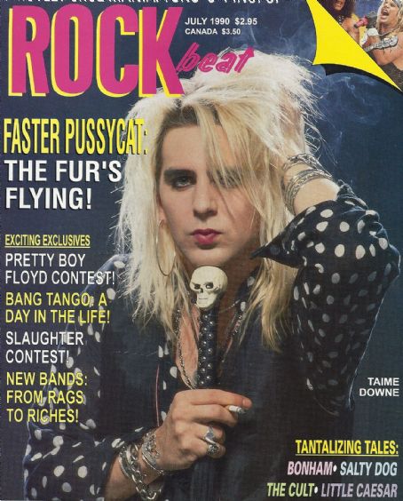 Taime Downe, Rock Beat Magazine July 1990 Cover Photo - United States