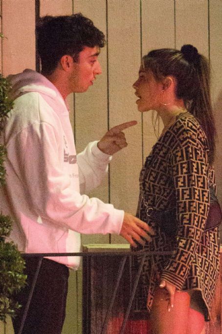 Madison Beer with Zack Bia outside a popular bar in LA