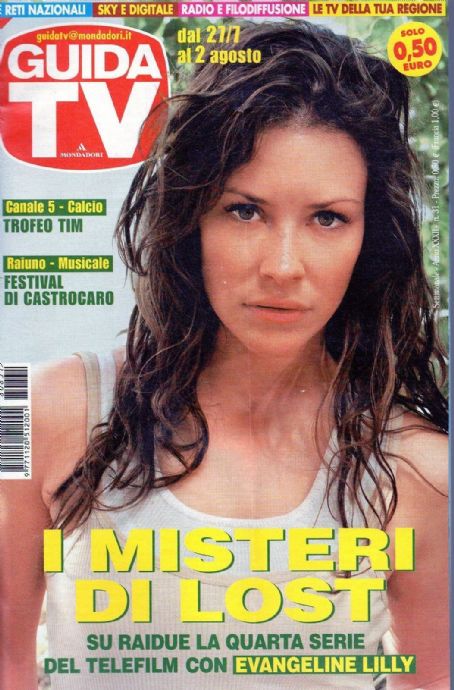 Evangeline Lilly, Lost, Guida TV Magazine 27 July 2008 Cover Photo - Italy