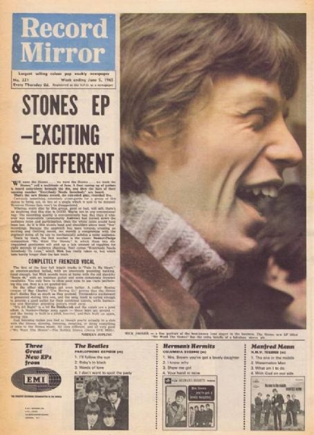 Mick Jagger - Record Mirror Magazine Cover [United Kingdom] (5 June 1965)