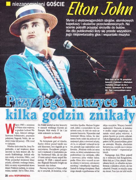 Elton John - Retro Wspomnienia Magazine Pictorial [Poland] (November 2021)