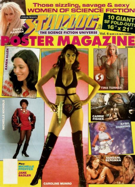 Caroline Munro, Sybil Danning, Sandahl Bergman, Karen Allen, Tina Turner, Nichelle Nichols - Starlog Posters Magazine Cover [United States] (June 1986)