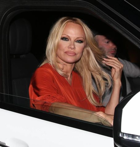 Pamela Anderson – Leaving dinner with Son Brandon Lee at Craigs