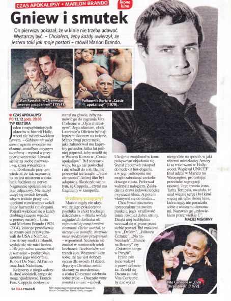 Marlon Brando - Tele Tydzień Magazine Pictorial [Poland] (9 December 2022)