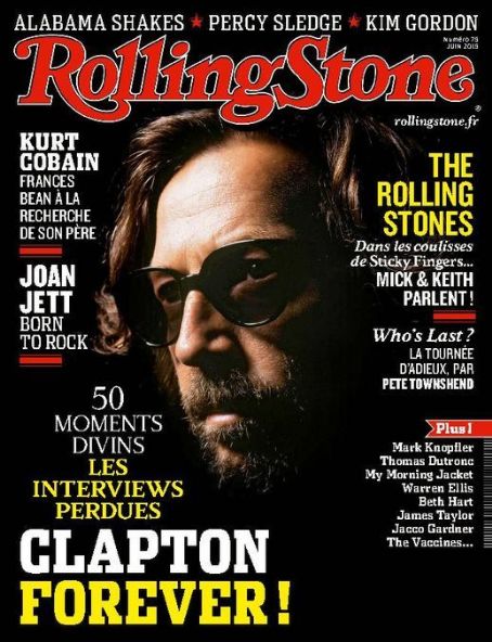 Eric Clapton, Rolling Stone Magazine June 2015 Cover Photo - France