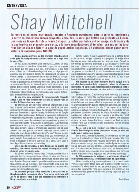 Shay Mitchell – Accion Cine-Video Magazine (January 2019)