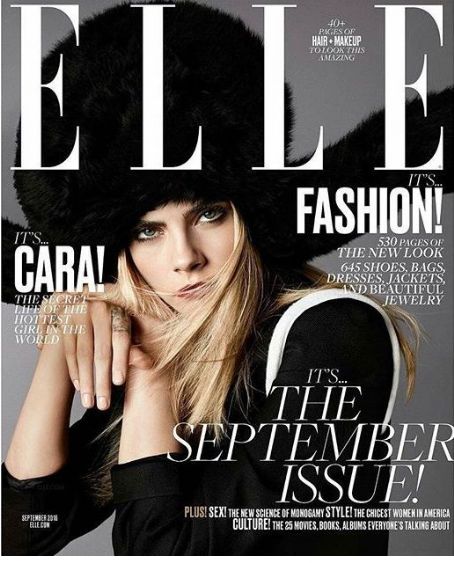 Cara Delevingne, Blac Chyna, Elle Magazine September 2016 Cover Photo ...