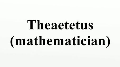 Theaetetus (mathematician)