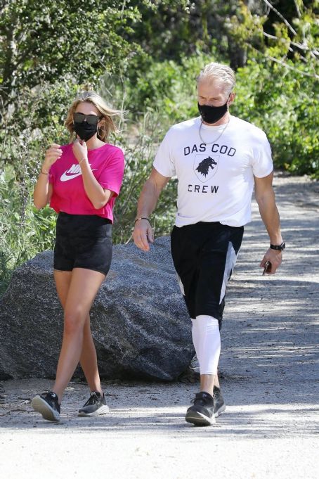 Emma Krokdal Hiking With Dolph Lundgren In Los Angeles Famousfix