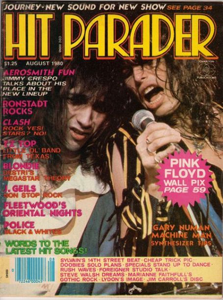 Steven Tyler, Jimmy Crespo, Hit Parader Magazine August 1980 Cover ...