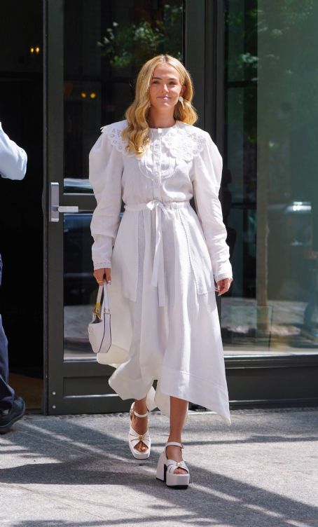 Zoey Deutch – – In white dress leaving her Hotel in New York City