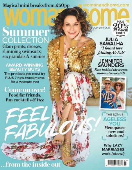 Julia Sawalha, Woman & Home Magazine July 2016 Cover Photo - United Kingdom