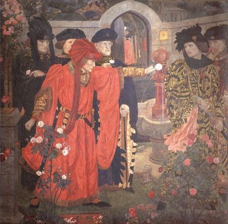 Plucking the Red and White Roses in the Old Temple Gardens