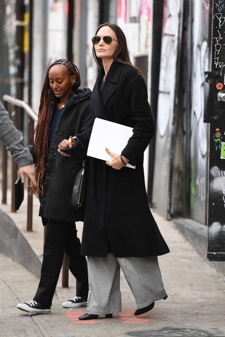 Angelina Jolie – With Zahara Marley Jolie-Pitt arrive at their hotel in New York