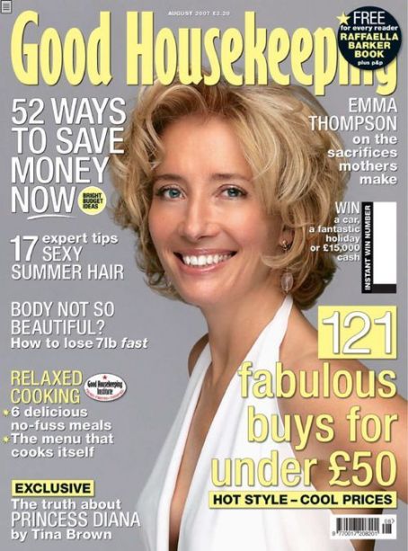 Emma Thompson - Good Housekeeping Magazine Cover [United Kingdom] (August 2007)