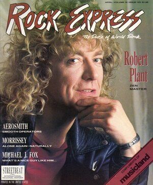 Robert Plant, Aerosmith, Rock Express Magazine April 1988 Cover Photo ...