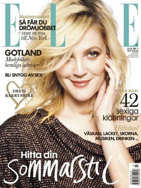 Drew Barrymore, Elle Magazine July 2009 Cover Photo - Sweden