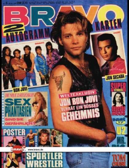 Jon Bon Jovi, Bravo Magazine 28 January 1993 Cover Photo - Germany