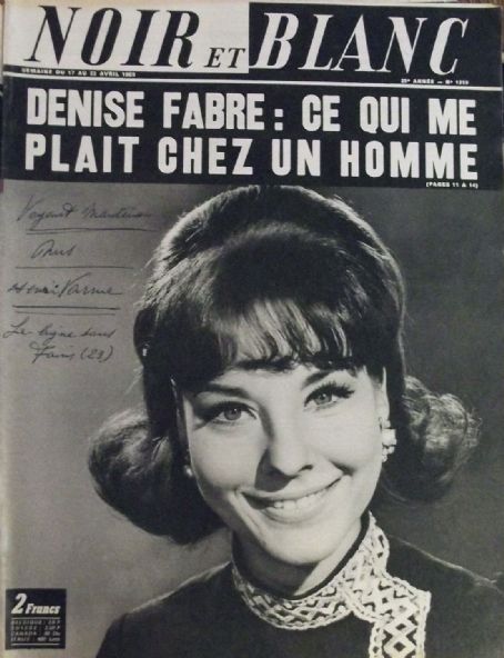 Denise Fabre, Noir Et Blanc Magazine 17 April 1969 Cover Photo - France