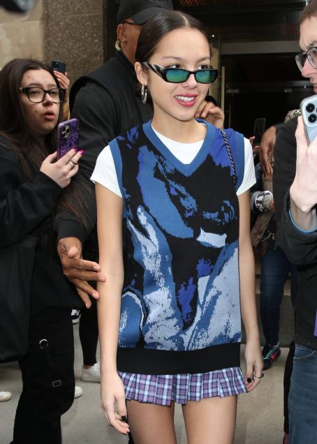 Olivia Rodrigo – In a blue sweater vest for a day out in New York ...