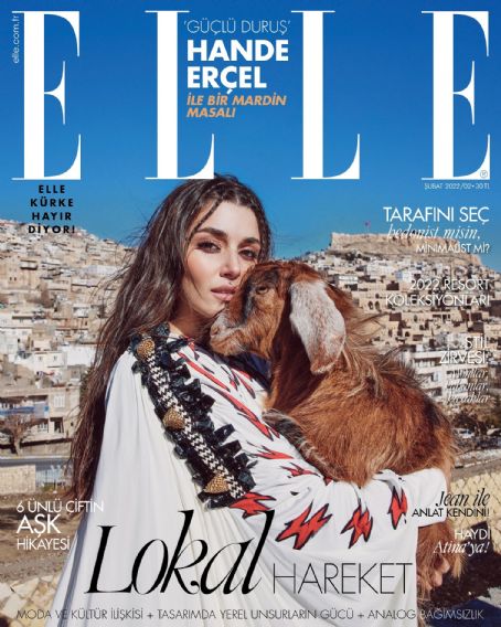 Hande Ercel - Elle Magazine Cover [Turkey] (February 2022)