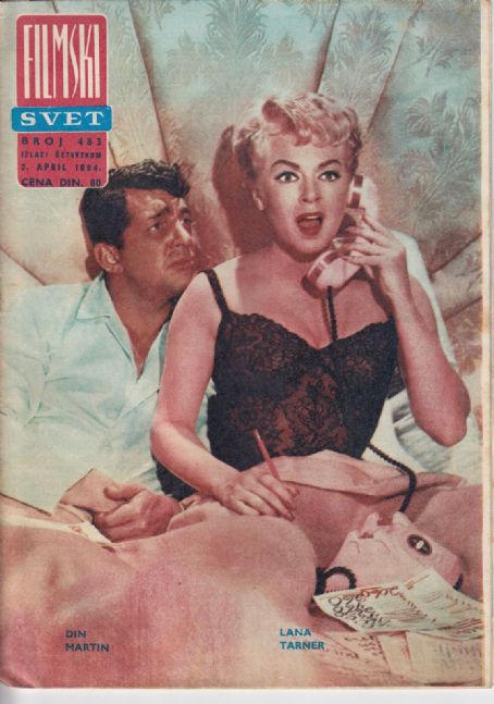 Dean Martin, Lana Turner - Filmski svet Magazine Cover [Yugoslavia (Serbia and Montenegro)] (2 April 1964)