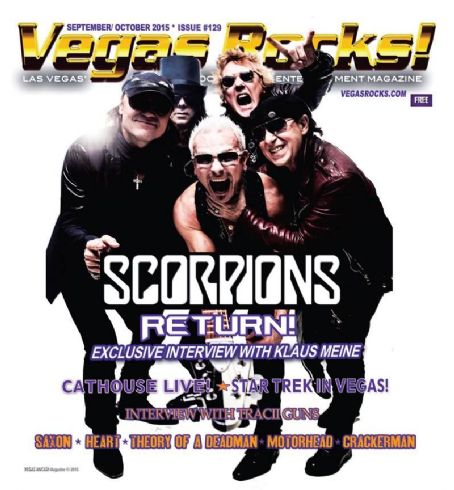 Rudolf Schenker, Klaus Meine, Matthias Jabs, James Kottak - Vegas Rocks Magazine Cover [United States] (October 2015)