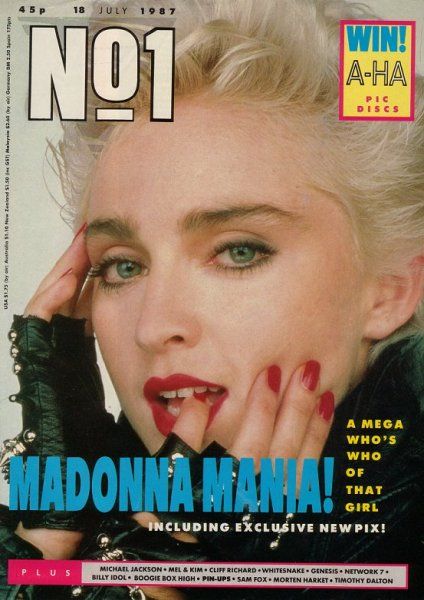 Madonna, No1 Magazine 18 July 1987 Cover Photo - United Kingdom